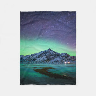 Ice & Snö Aurora Borealis Island Milky Way Fleecefilt