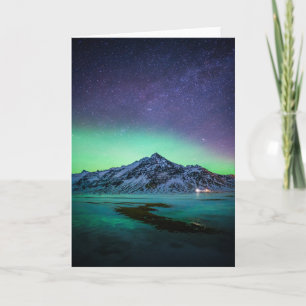 Ice & Snö Aurora Borealis Island Milky Way Kort