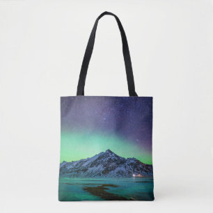 Ice & Snö Aurora Borealis Island Milky Way Tygkasse
