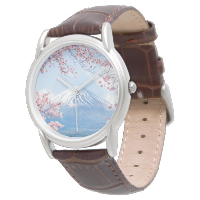 Ice & Snö | Cherry Blommars Mt. Fuji Japan Armbandsur (Vinklad)