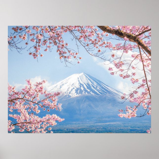 Ice & Snö | Cherry Blommars Mt. Fuji Japan Poster (Framsidan)