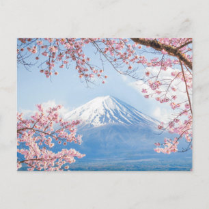 Ice & Snö Cherry Blommars Mt. Fuji Japan Vykort