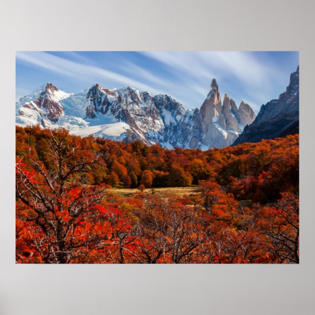 Ice & Snö | El Chalten, Argentina Patagonia Poster (Framsidan)