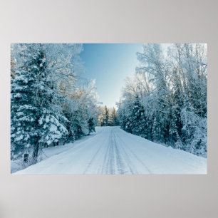 Ice & Snö   Fryst Winter Road Ryssland, Sibirien Poster