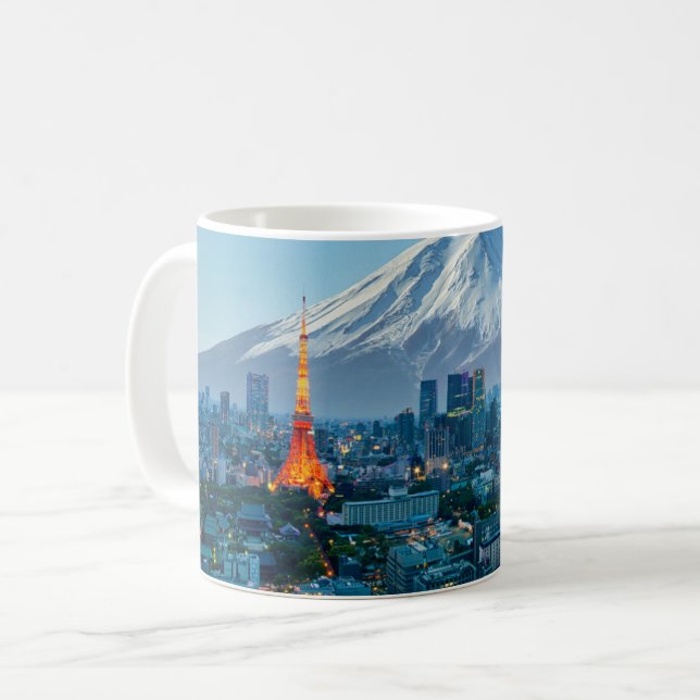 Ice & Snö | Fuji & Tokyo Skyline Kaffemugg (Framsida vänster)