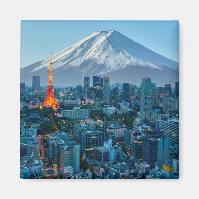 Ice & Snö | Fuji & Tokyo Skyline Magnet (Framsidan)
