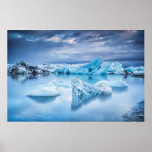 Ice & Snö Jokulsarlon Lagoon, Island Poster