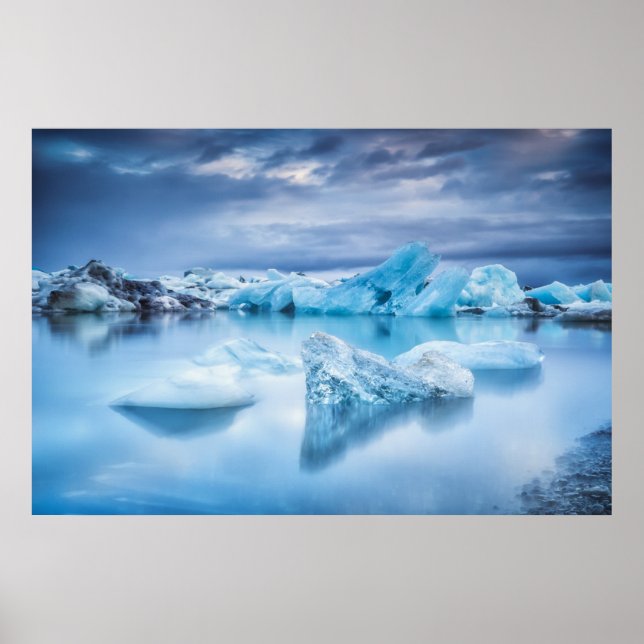 Ice & Snö | Jokulsarlon Lagoon, Island Poster (Framsidan)