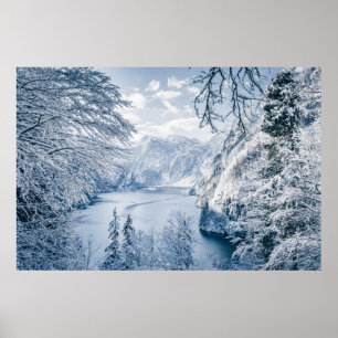 Ice & Snö Königssee Sjö, Tyskland Poster