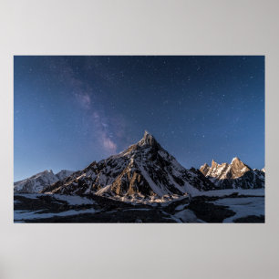 Ice & Snö Milky Way Baltoro Glacier, Pakistan Poster