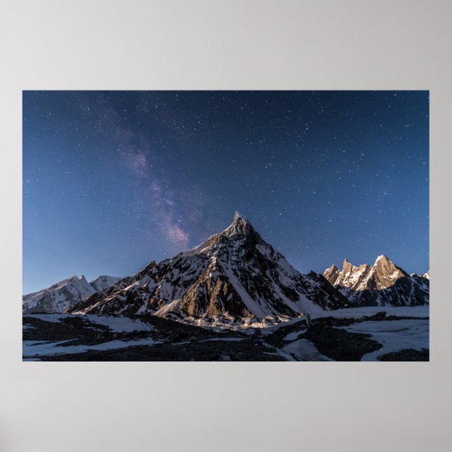 Ice & Snö | Milky Way Baltoro Glacier, Pakistan Poster (Framsidan)