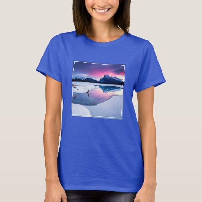 Ice & Snö | Mt Rundle, Kanada T Shirt (Framsida)