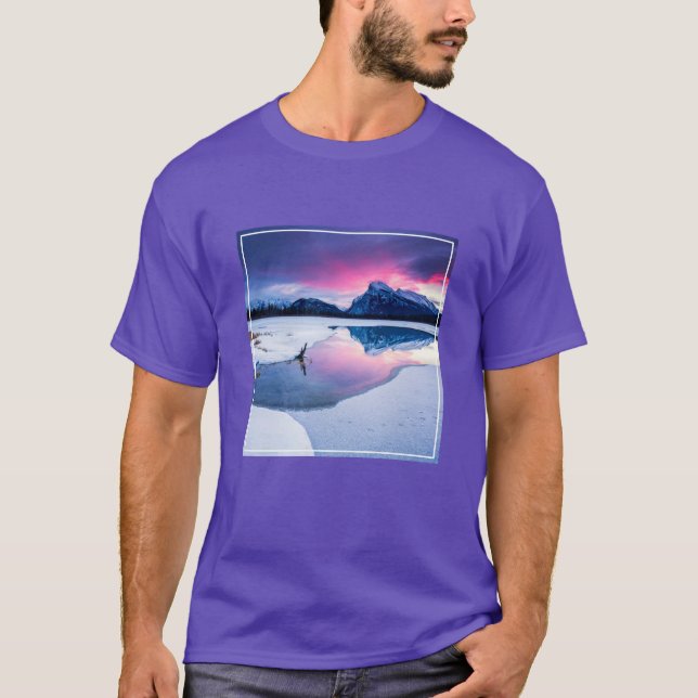 Ice & Snö | Mt Rundle, Kanada T Shirt (Framsida)