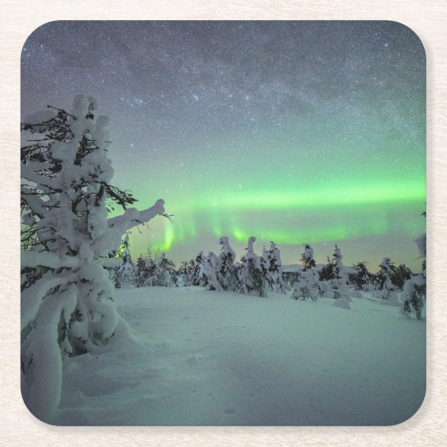 Ice & Snö | Nationalparken Pallas-Yllastunturi Underlägg Papper Kvadrat (Framsidan)