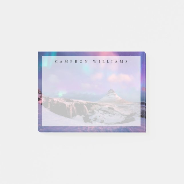 Ice & Snö | Norra Ljus, Kirkjuföll Mountain Post-it Block (Framsida)