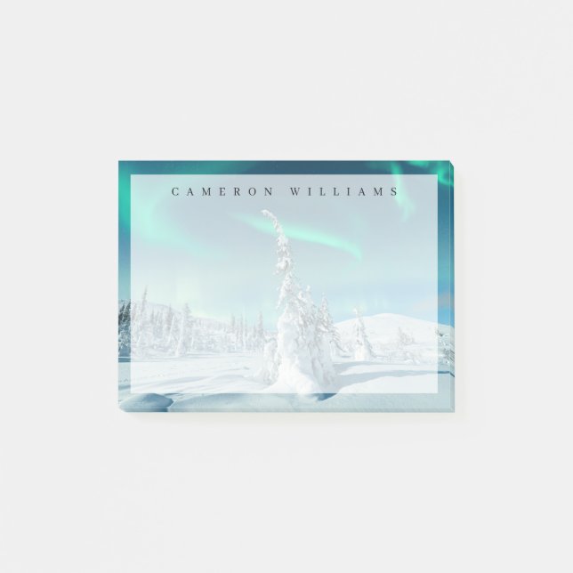 Ice & Snö | Norra Ljus, Lappland, Finland Post-it Block (Framsida)