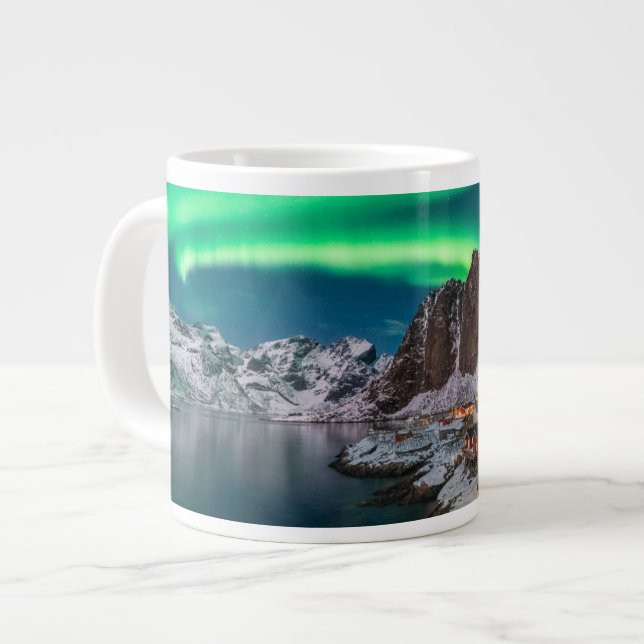 Ice & Snö | Norra Ljus, Norge Jumbo Mugg (Framsida vänster)
