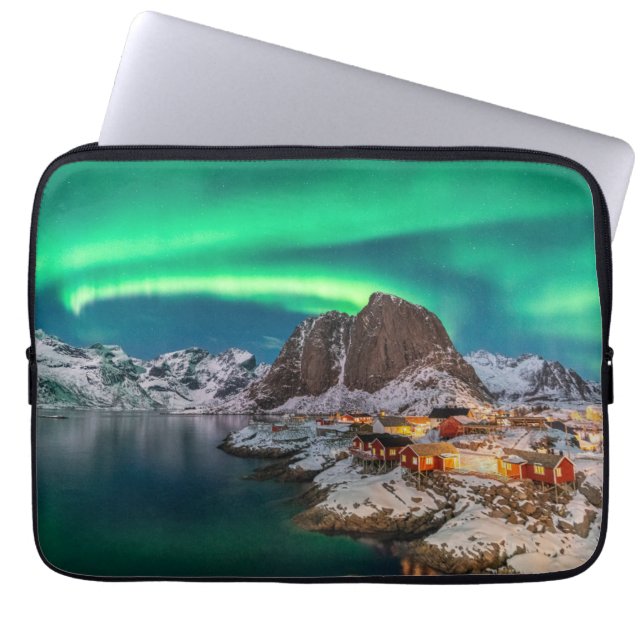 Ice & Snö | Norra Ljus, Norge Laptop Fodral (Framsidan)
