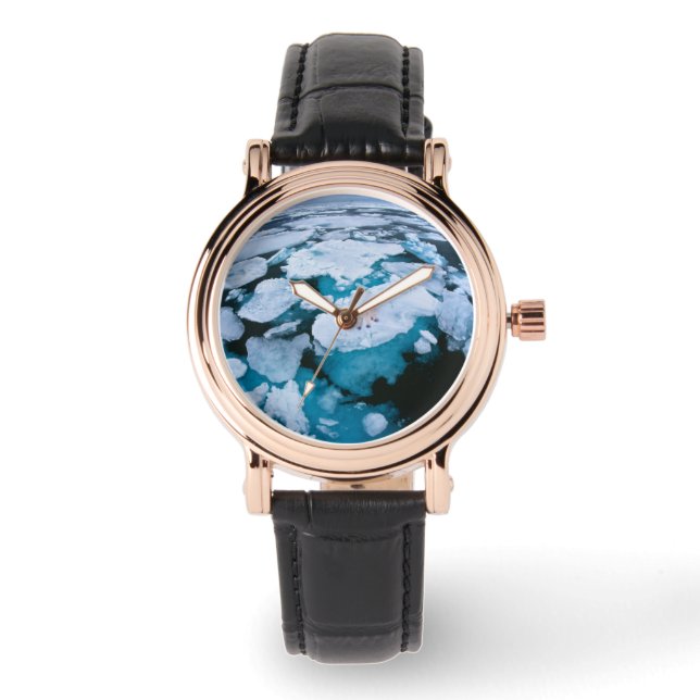 Ice & Snö | Polar Bear, Arktiska oceanen, Svalbard Armbandsur (Framsida)