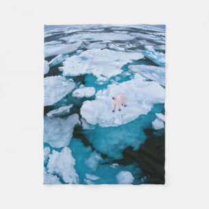 Ice & Snö Polar Bear, Arktiska oceanen, Svalbard Fleecefilt