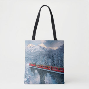 Ice & Snö Red Bernina Express Tåg Schweiz Tygkasse
