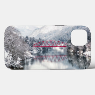Ice & Snö Red Bridge i Winter, Japan