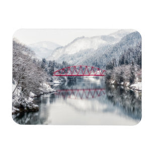 Ice & Snö Red Bridge i Winter, Japan Magnet