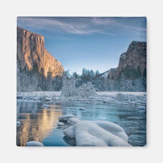 Ice & Snö | Rime Ice i Yosemite Valley Magnet (Framsidan)