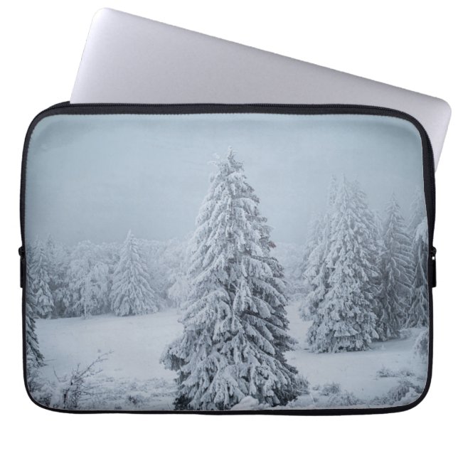 Ice & Snö | Skogsmark, schweiziska Alpernor Laptop Fodral (Framsidan)