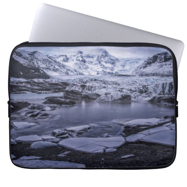 Ice & Snö | Sólheimajökull Glacier, Island Laptop Fodral (Framsidan)