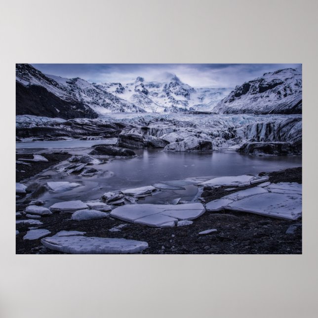 Ice & Snö | Sólheimajökull Glacier, Island Poster (Framsidan)