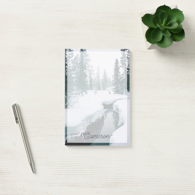 Ice & Snö | Strömma i ett vinterlandskap Post-it Block (Kontor)