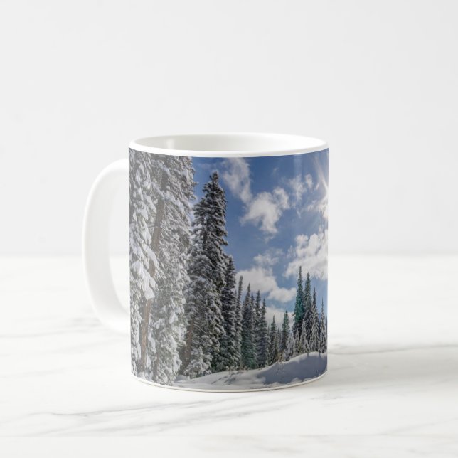 Ice & Snö | Sunrise Winter Snö Alberta, Kanada Kaffemugg (Framsida vänster)