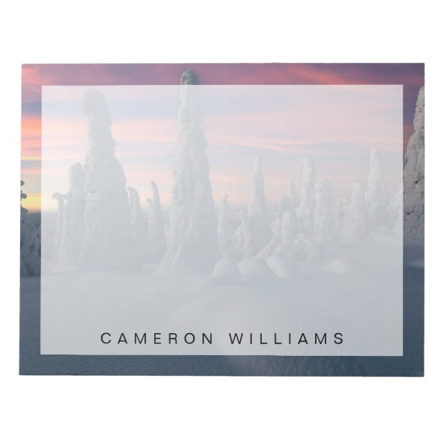 Ice & Snö | Träd, Lappland, Finland, täckt av Snö Anteckningsblock (Framsida)