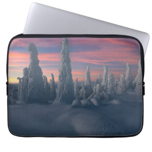 Ice & Snö Träd, Lappland, Finland, täckt av Snö Laptop Fodral