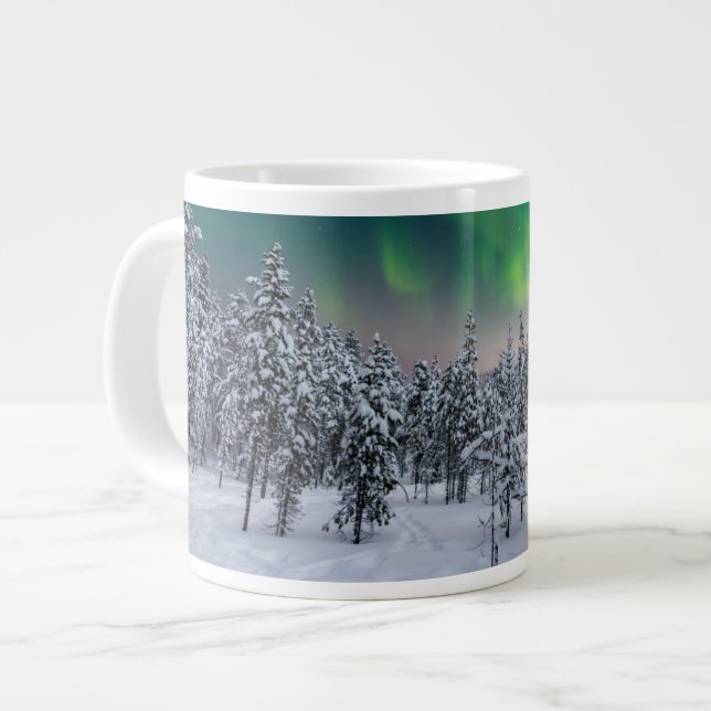 Ice & Snö | Vinterlandskap, Finland Jumbo Mugg (Framsida vänster)
