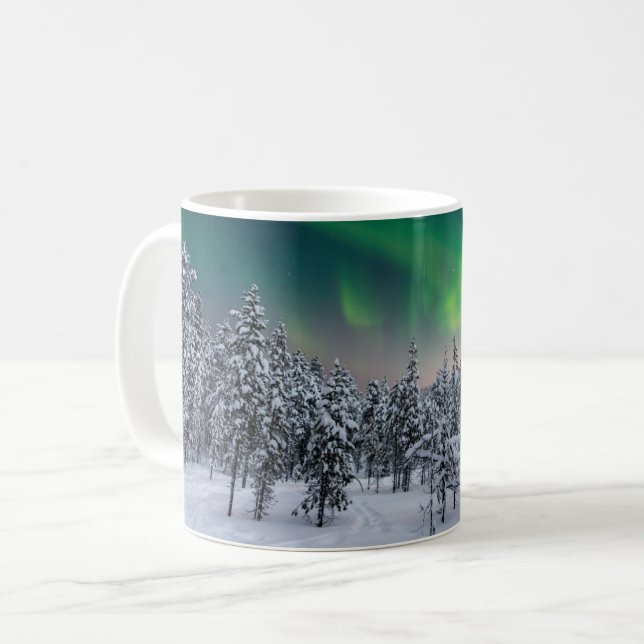 Ice & Snö | Vinterlandskap, Finland Kaffemugg (Framsida vänster)
