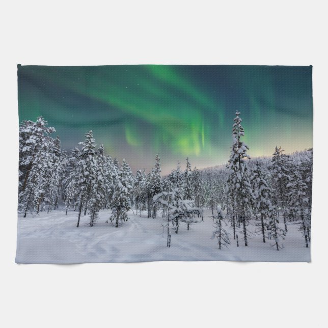 Ice & Snö | Vinterlandskap, Finland Kökshandduk (Horisontell)