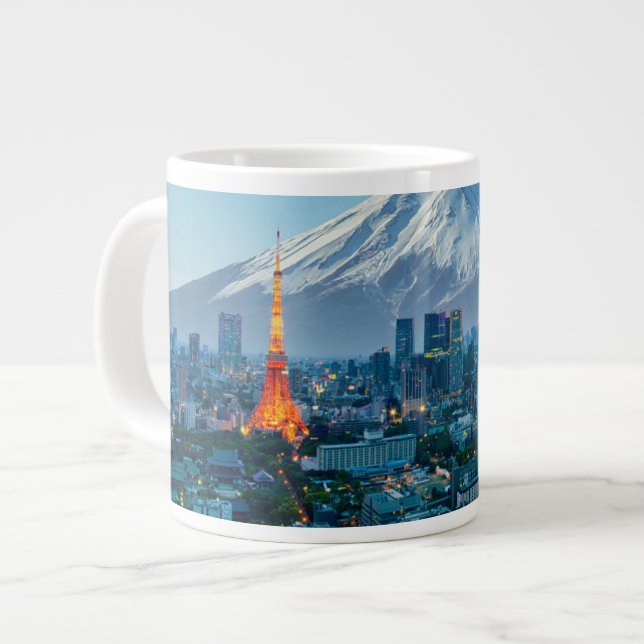 Ice & Snow | Mt. Fuji & Tokyo Skyline Jumbo Mugg (Framsida vänster)