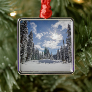 Ice & Snow Sunrise Winter Snow Alberta, Canada Julgransprydnad Metall
