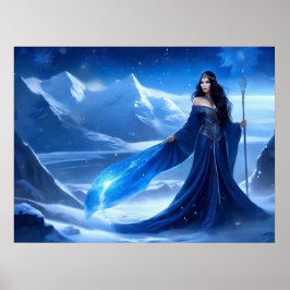 Ice Sorceress of the Tundra Snowflake Poster