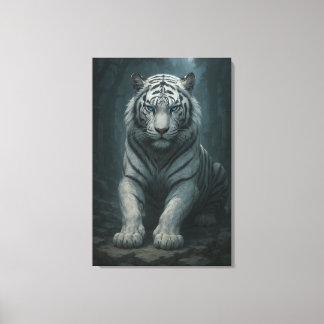Ice Spirit White Tiger – Mystic Guardian of Calm P Canvastryck