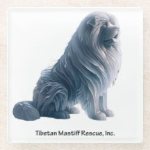 Ice Tibetan Mastiff Glass Underlägg