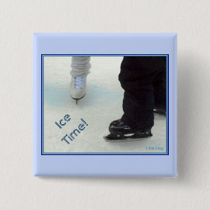 "Ice Time!" Fyrkantigt stift Knapp