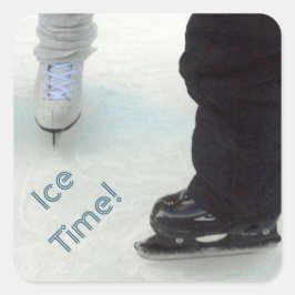 "Ice Time!" Stickers Fyrkantigt Klistermärke