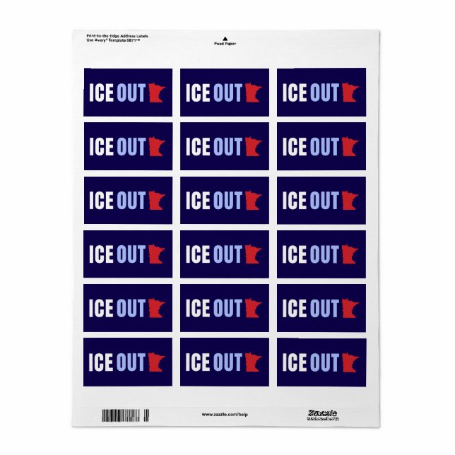 ICE UT Anti Trump Adressetikett (Helt Ark)