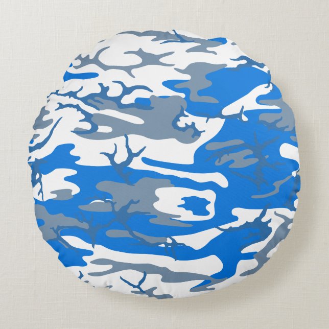 Ice Vatten Blue Camo Rund Kudde (Framsidan)