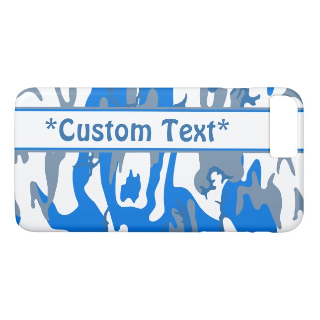 Ice Vatten Blue Camo w/ Anpassningsbar Text Case-Mate iPhone Skal (Baksida (horisontal))