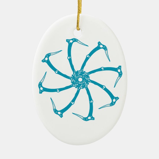 Ice Verktyg Spindle Julgransprydnad Keramik (Framsidan)