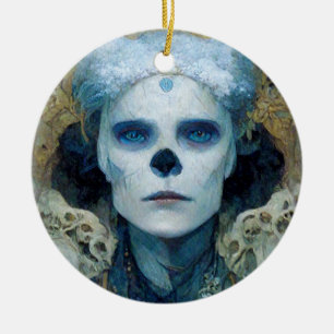 Ice Witch 3 Fantasy Sci-Fi Julgransprydnad Keramik